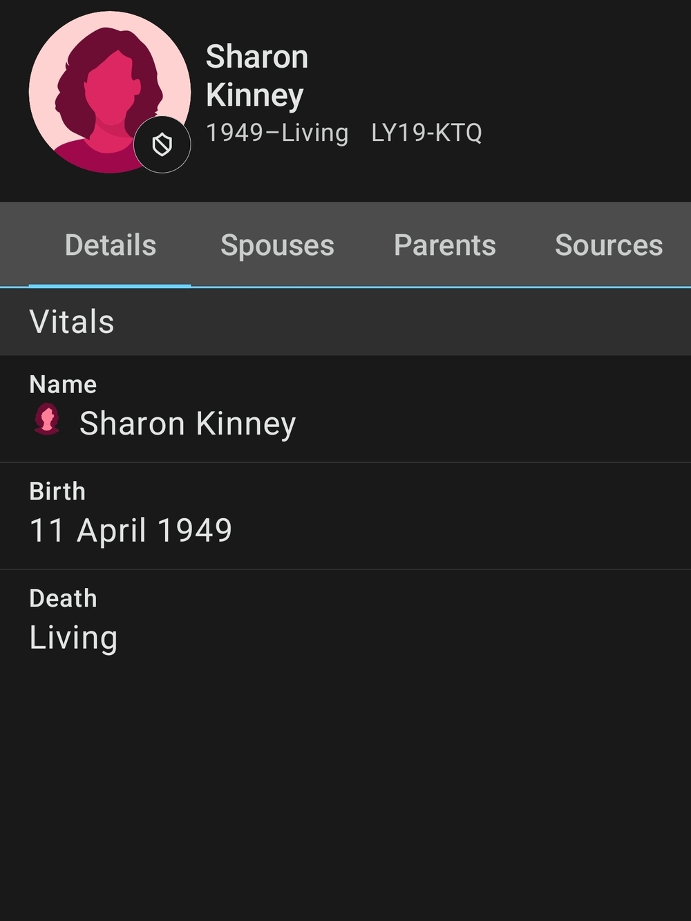 Black and Gray App Profile Screenshot
